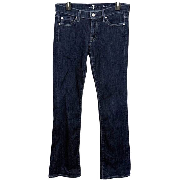 7 For All Mankind Denim - 7 Seven for All Mankind Bootcut Boot Cut Dark Wash Rhinestone Pocket Jeans 28